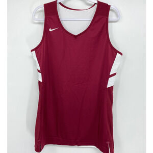 Nike Womens Reversible Basketball White Burgundy Jersey NEW Medium Tall